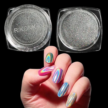 1 Box Holografické Hřebík Umění Třpytky Chrome Pigment Chrome Pigment Zrcadlo Nehty Glitter Prach na nehty Manikúra DIY Nehtů Dekorace