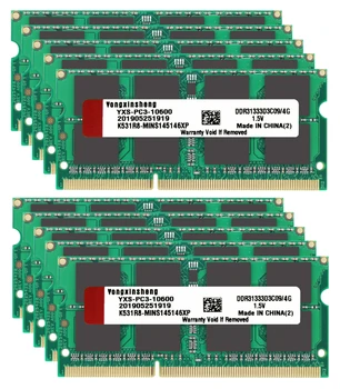 10 kusů sada DDR3 RAM 4GB DDR3L 8GB 1600MHZ 1333MHZ notebook laptop PC3 12800S 10600S paměti velkoobchod