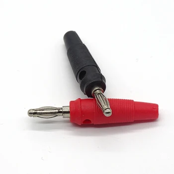 10Pcs/Lot Červené a Černé 4 mm Šroubová Straně Stohovatelný banánek Audio Kabel Reproduktoru Zapojte Audio Konektor Kabelu