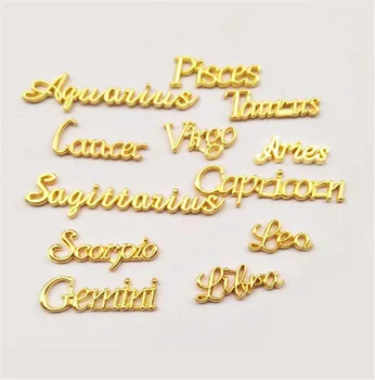 12ks/set Nail Art Kouzlo 3D Slitiny Zlata Souhvězdí Dopisy Tvar Krystalu Drahokamu Stiskněte Na Tipy Dekorace