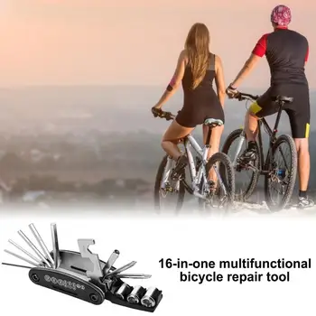 16 V 1 Kole Repair Kit Multifunkční Šestihranný Klíč Šroubovák Skládací Kolo Wrench Set Pro Cyklistiku MTB Bike Repair Tool Kit Sada