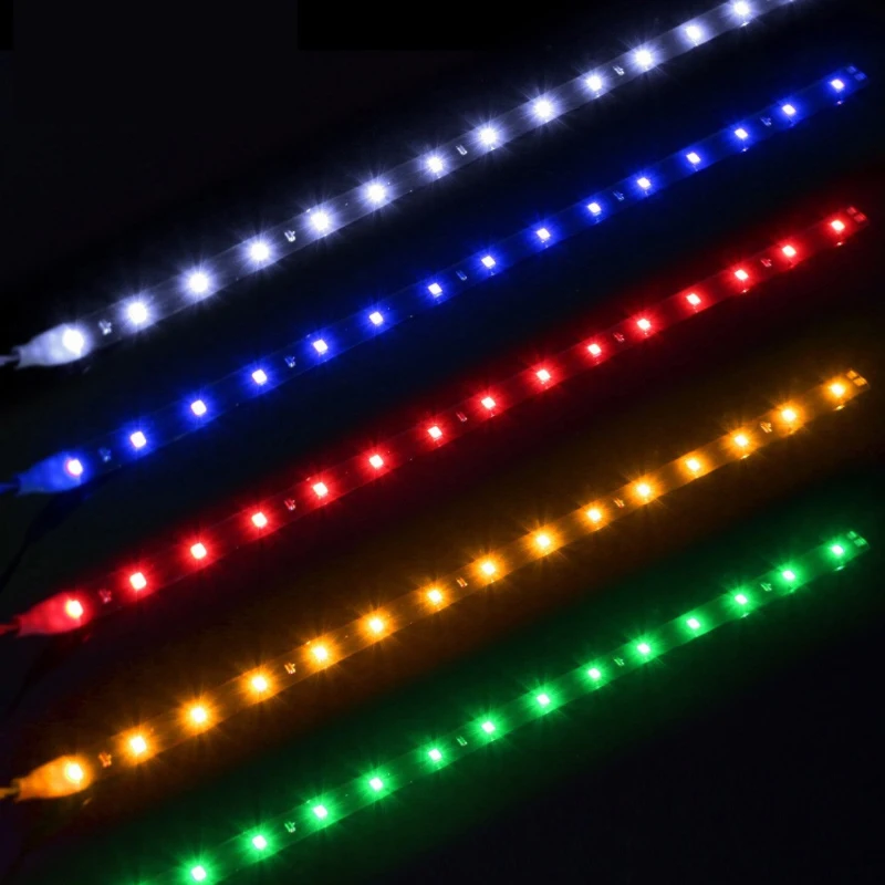 30CM Auto LED pásek Světlo Dekorativní Okolní Lampy 15SMD pro Denní svícení Světla Vodotěsný Flexibilní Atmosféru Světla DRL 12V Bílá