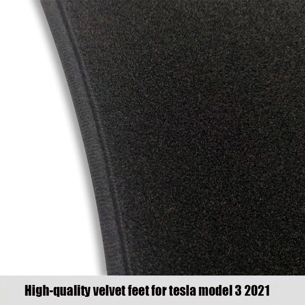 Pro Tesla Model 3 2021 Auto Mat Příslušenství Samet Tichý Noha Pad Mute Non-slip Opotřebení-odolné Speciální Auto Podlahové Rohože