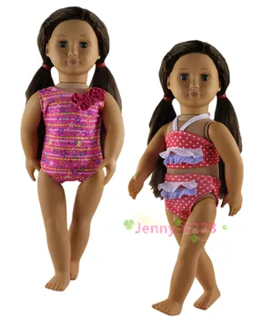 2 Sady Doll Oblečení plavky pro 18