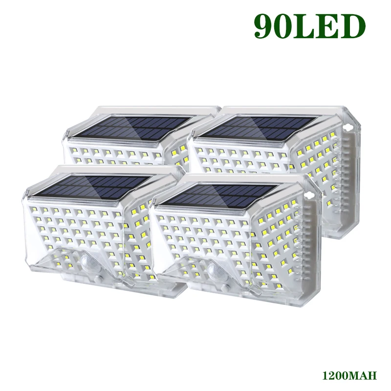 Solární Světlo Venkovní Solární Nástěnné Světlo 90 LED Venkovní Solární Lampa Napájení Pohybu PIR Senzor Vodotěsné Zahradní Dekorace Lampy