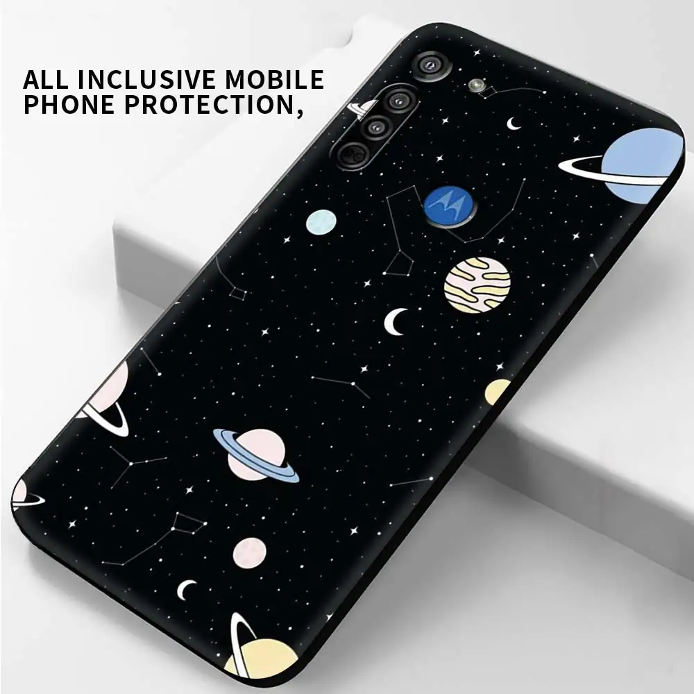Vesmíru Telefon Pouzdro pro Motorola Moto G9 Hrát Jednu Fusion Plus G8 Síla G Stylus Hyper E7 Edge Lite Černý Kryt