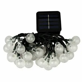 20/30/50 LED Crystal ball Fariy String Světlo Garland Dovolená Svatební Vánoční Strom Dekorace Lampa Venkovní Solární Pohon