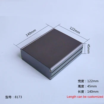 20 ks šedá barva hliníkové pouzdro pro elektroniku projektu případ, 45(H)x122(Š)x140(d) mm 8173