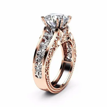 2021 Letní Nové Módní Ženy Zirkon Prsten Rose Gold Oddělení Barvy Prsten Ženy, Šperky, Doplňky Romantický Pár Prstenů