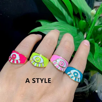 2021 Nové Módní Candy Barva Ženy Oční Kroužek 4styles Otevřít Nastavitelný Prst Prsten Pro Ženy Šperky Party Dárek
