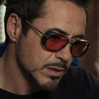 2021 Steampunk T Stark, Iron Man 3, sluneční Brýle Muži Značky Žen Zrcadlové Značkové Brýle Vintage Červené Čočky UV400 sluneční Brýle