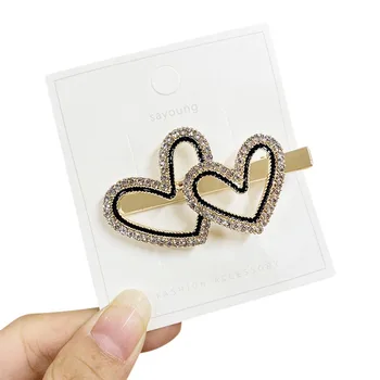 2021 korejský Temperament IN Style Vlásenka Plné Diamond Pearl Luk Duckbill Clip Černé A Bílé Rány Sponky do vlasů Vlasy Accessori