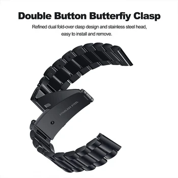 20mm 22mm SmartWatch Oceli Watchband Pro Náhradní Popruh Kapely Náramky Ženy Muži Pro Xiaomi Huawei Inteligentní Hodinky Kapela Popruhy