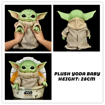 28cm Star Wars Yoda Dítě Dítě Pvc Anime Plyšové Akční Obrázek Hračky Yoda Master Mandalorianský Panenky, Dárky Pro Děti, Hračky