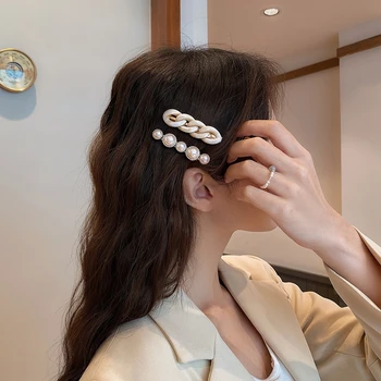 2KS korejské Simulované Pearl Sponky do Vlasů pro Ženy Akryl Barrette Vlásenka Dívky Módní spon do vlasů Módní Vlasy Příslušenství pokrývky hlavy