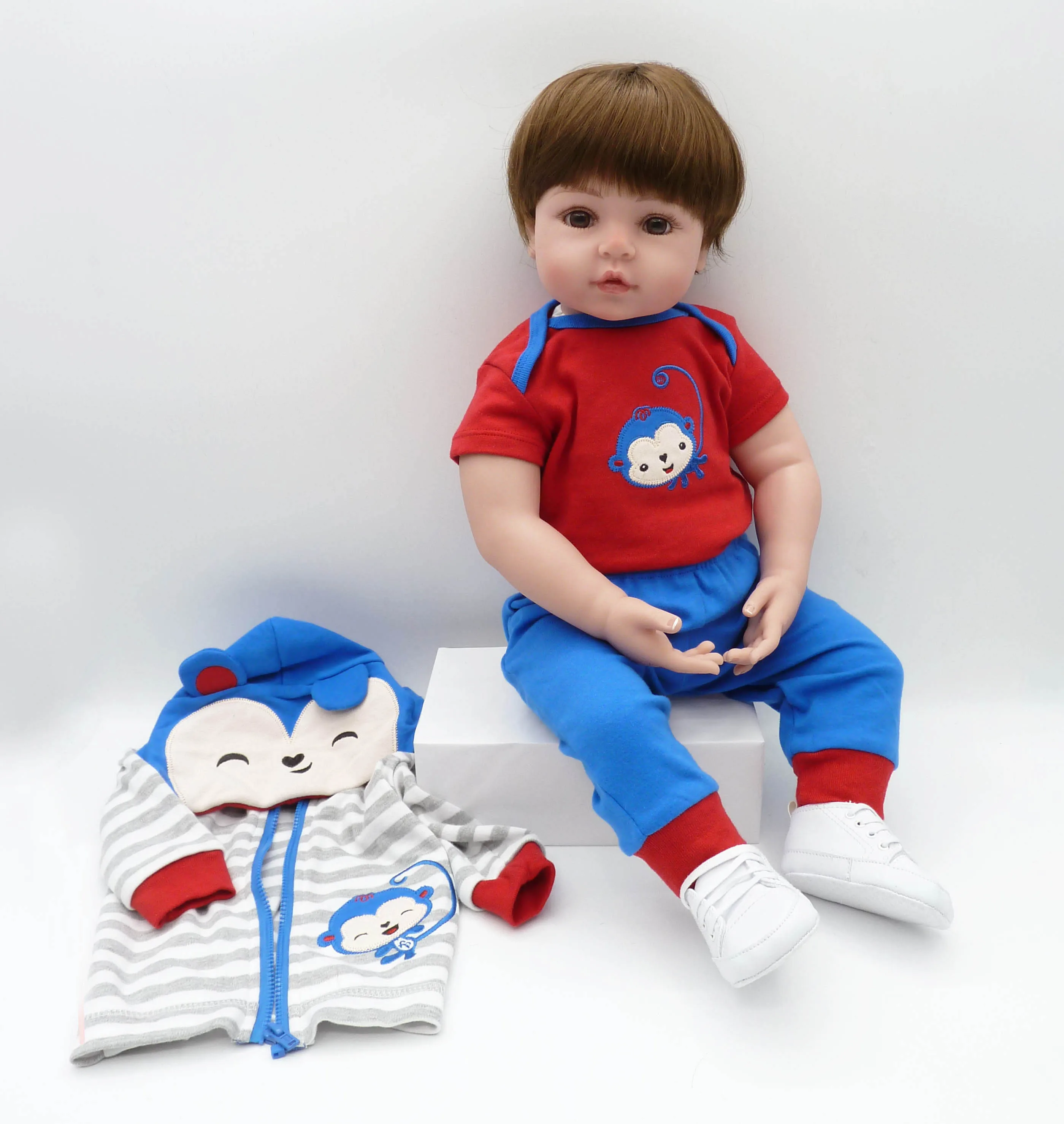 48 cm/60 cm Měkké Silikonové Reborn Baby Boy Doll Hračky Realistické Vinyl Novorozence Panenky Dárek k Narozeninám Spaním Raného Vzdělávání