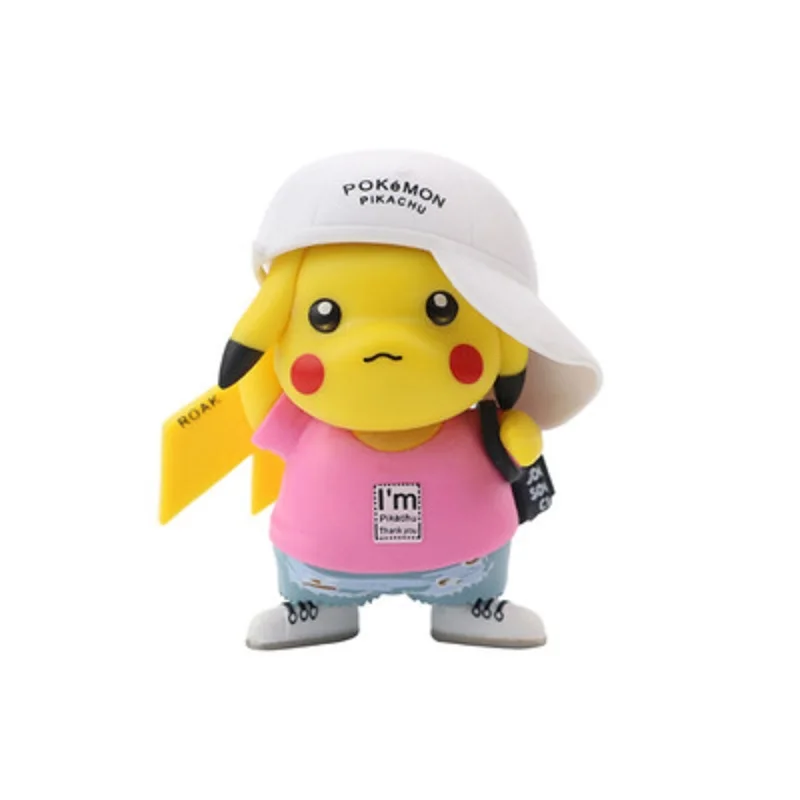 5 Stylů Pokémon 8-10CM Cosplay Pikachu Kamufláž Alale Skateboard Roztomilé Panenky Anime Postavy Model Hračky Děti Narozeniny Dárek