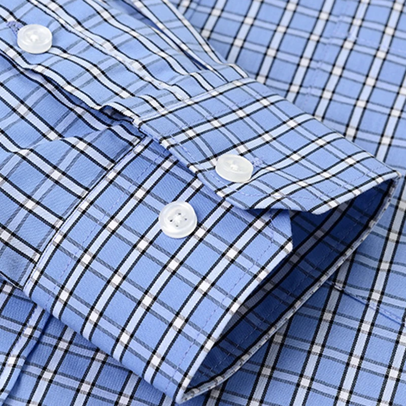 AOLIWEN značky men bavlna velké velikosti 6XL kostkované dlouhý rukáv košile pro muže jaro ležérní trend odvod potu soft slim tričko
