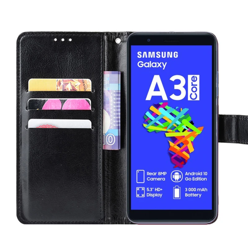 Flip Pouzdro Pro Samsung Galaxy A3 Core чехол Magnet Kožený Kryt Funda Shell Pro A01 Core M01 Základní Coque Peněženka Knihy Kryt Capa