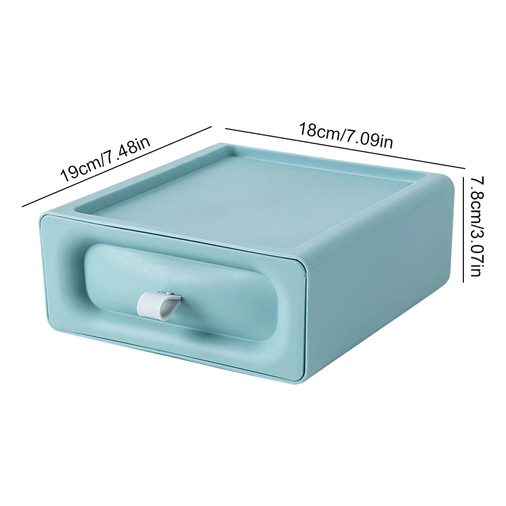 Úložný Box Desktop Zásuvky Papírnictví Organizátor Plastové Stohovatelné Kosmetické Kontejner, Modrá