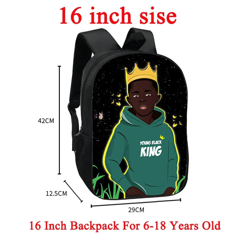 černý chlapec Art print batoh afro hnědá děti mateřské školy batoh děti, školní tašky, Mladý Černý Král Lette děti batoh