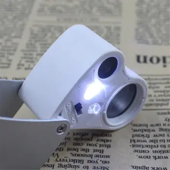 30X 60X Světelné Lupy šperky Hodnocení Lupy přenosné Kapesní Zvětšení S LED Světlem
