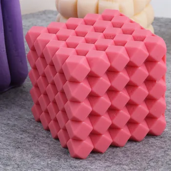 3D Cube Kreativitu Soft Bag Pohovka Tvar Diamantu Svíčka Silikonové Formy DIY výroba Aromaterapie Omítky Mýdlo Dort Formy, Řemesla, Nástroje