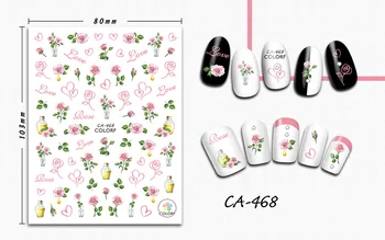 3D Nail Sticker Dívku Manikúru, Obtisky, Dekorace Nálepky na Nehty Pink Rose Flower Line Láska Hřebík Umění, Nálepka Příslušenství