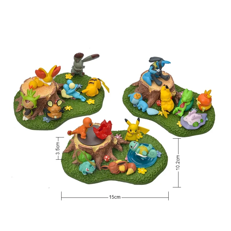 6 Styl Pokemon Dobrou Noc Spát Pařez Dekorace Pikachu, Charizard Akční Obrázek Model Panenky, Hračky Pro Děti Vánoční Dárek