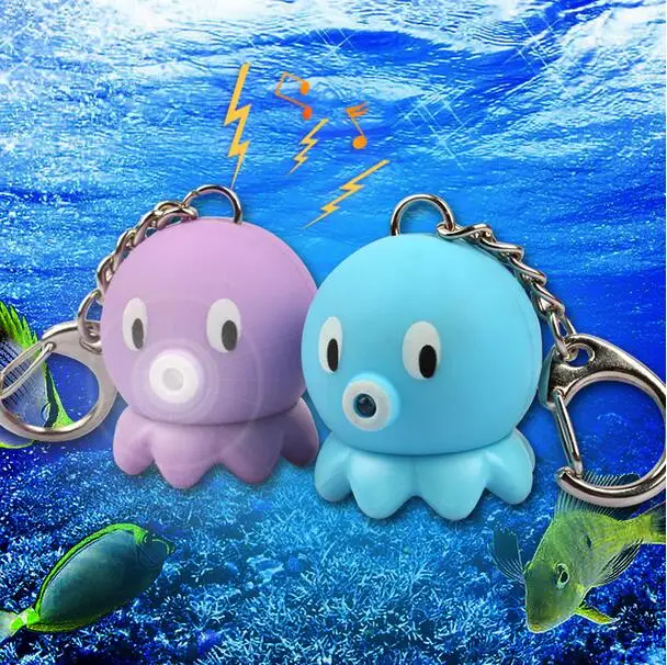 DUTRIEUX Nové Módní Příjezdu LED Mořský živočich Chobotnice kroužky na klíče Akční Obrázek Hračky se Zvukem Přívěsky Děti, Dárky Velkoobchod