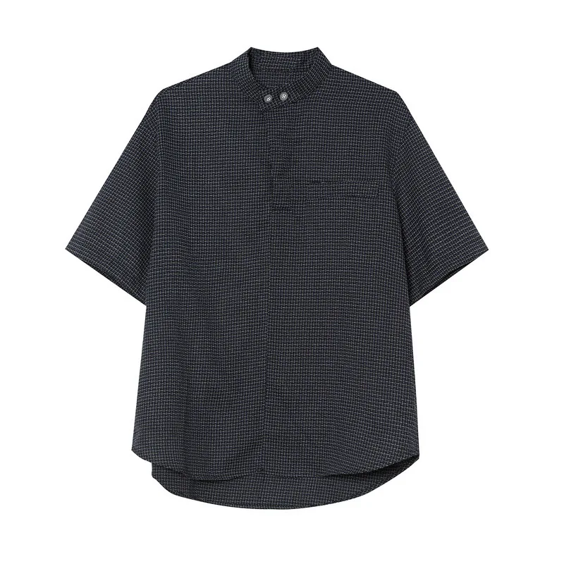 Jaro a léto nové produkty korejský styl módní kostkované límcem-krátký rukáv tričko pro muže M6-A-ZB06