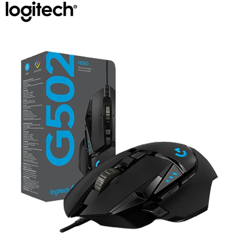 Originální Logitech G502 Hrdina Drát Myš / Bezdrátová Herní Myš Počítačová Myš Ergonomická Plné Čáře Upgrade 16000DPI RGB