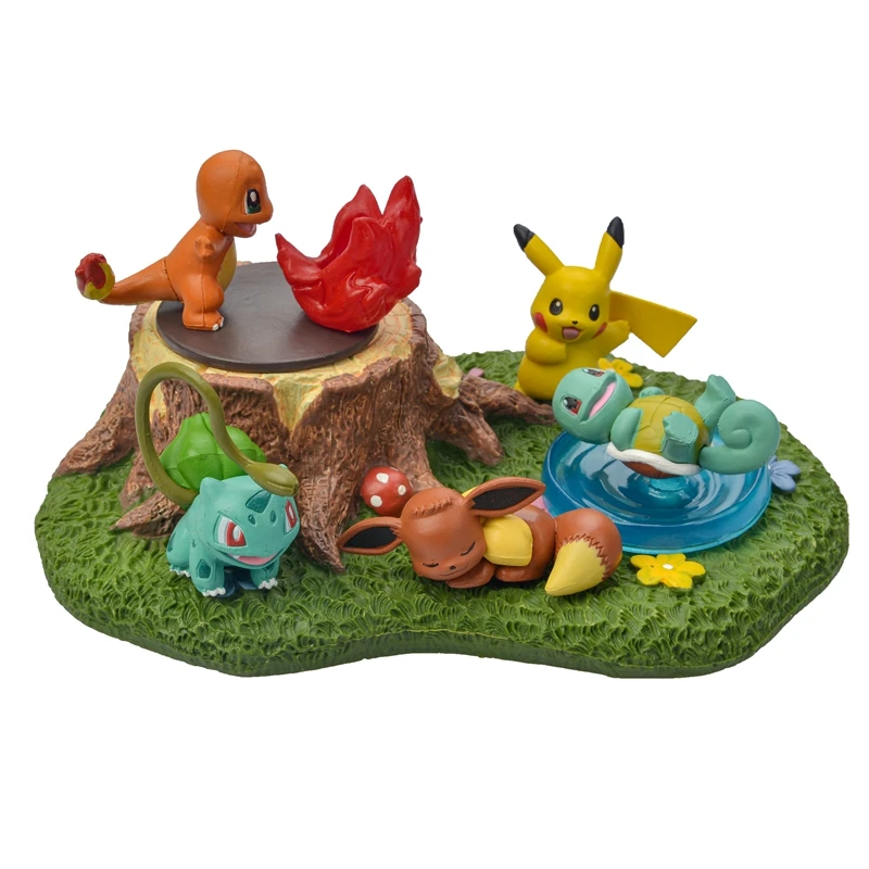 6 Styl Pokemon Dobrou Noc Spát Pařez Dekorace Pikachu, Charizard Akční Obrázek Model Panenky, Hračky Pro Děti Vánoční Dárek