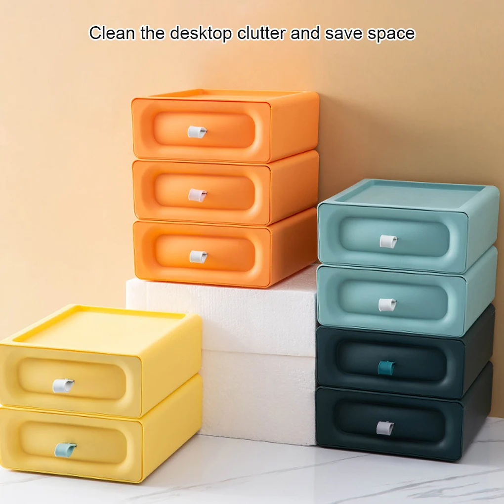 Úložný Box Desktop Zásuvky Papírnictví Organizátor Plastové Stohovatelné Kosmetické Kontejner, Modrá