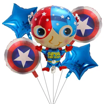 5kusů MARVEL Super Hrdina Balón Spiderman Hliníkové Fólie Balónky Děti Birthday Party Dekorace Baby Sprcha Iron Man Globos