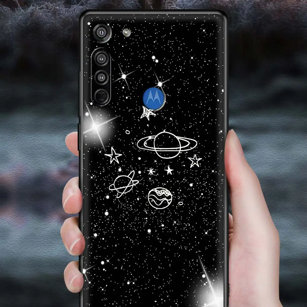 Vesmíru Telefon Pouzdro pro Motorola Moto G9 Hrát Jednu Fusion Plus G8 Síla G Stylus Hyper E7 Edge Lite Černý Kryt