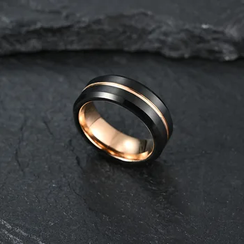 8MM Svatební Zásnubní Prsteny pro Muže Ho Wolframové Oceli Matný Kroužek Prst Výročí Kouzlo Šperky