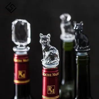 Animal Láhev Na Víno Zátka Šampaňského Silikonová Čepice Roztomilý Kočka Pes Těsnění Víka Víko