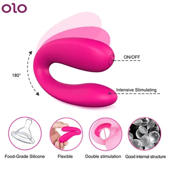Anální Plug Double Headed Dildo Vibrátor Vagina Klitoris Stimulátor Sexuální Hračky pro Ženy, Přenosný Mini Tvaru U Ženské Masturbace