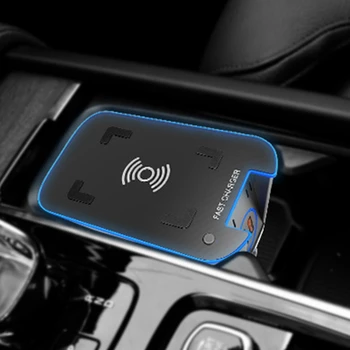 Auto QI Bezdrátová Nabíječka 15W Nabíjení Desce Telefonu Držák pro Volvo XC90 S90 XC60 VC60 2018 2019 2020