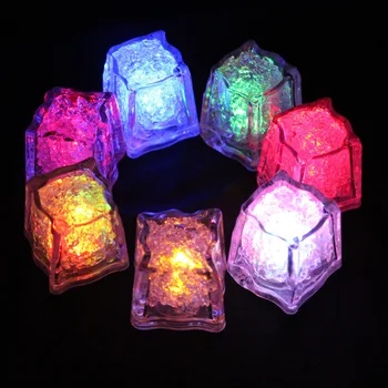 Barevné Svítící Ledové Kostky Noční Světlo LED Blikající Dotykový Senzor Kapaliny Indukční Lampy Atmosféru Dekorace Světla