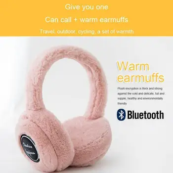 Bezdrátová Bluetooth Sluchátka Ear-hook Teplé Chlupaté Klapky na uši v Zimě Heavy Bass Teplé Bezdrátový Headset Chlupatá Sluchátka Video