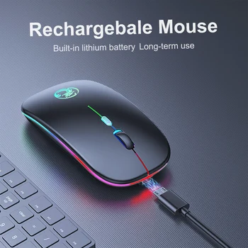 Bezdrátová Myš Bluetooth RGB Dobíjecí Myš Bezdrátový Počítač Tichý Mause LED Podsvícená Ergonomická Herní Myš Pro Notebook PC