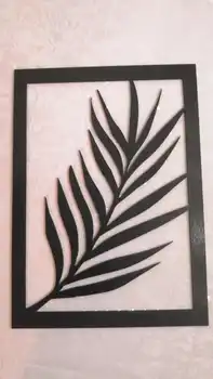 Domácí Dekorace Nástěnné Dekorativní Dřevěné 3-Kus Přírody Leaf Téma Stolu MDF Černá