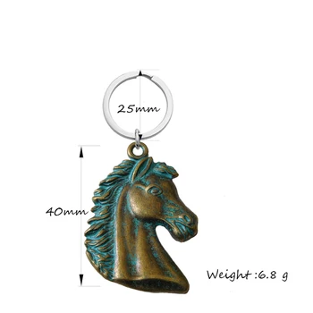 Drop Shipping Unicorn Hlavu klíčenka Hot Krásné Antické Bronzové Pozlacené S 25 mm Kroužek na Klíče Ručně vyráběné Vintage Módní Šperky