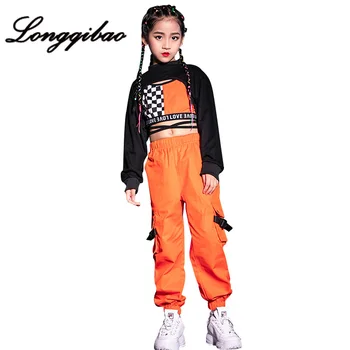 Dítě, děti jazz, taneční kostýmy dívky hip-hop příliv korejská verze pupek show oblečení dětské hip hop oblek
