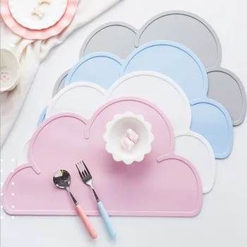 Dítě potravin třídy silikonové podložky ve tvaru cloud-vodotěsné non-slip jídelní stůl izolační podložku dětské nádobí mat snadno se čistí