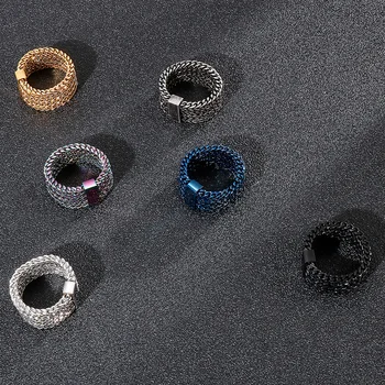Evropské a Americké módní nerezová ocel šperky velkoobchod osobnost trend titanium oceli ryby měřítku mesh pánské prsten