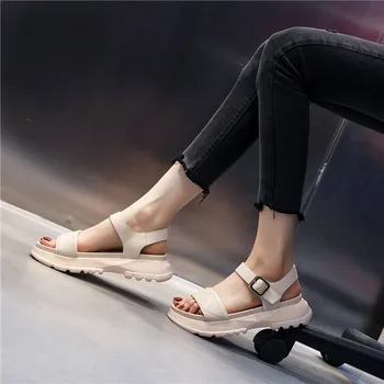 FEDONAS Stručné Design Ženy Sandály 2021 Letní Originální Kožené Boty na Platformě Žena Letní Nejnovější Office Lady Ploché Boty