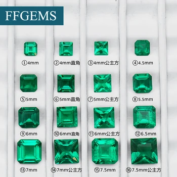 FFGe VVS CCE Velký Čtvercový Střih Lab Vytvořili Emerald 1ks Zelené Volné Drahokam Prsten Pro Ženy Jemné Šperky DIY Montáž Doprava Zdarma